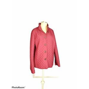 Lands End Women’s Jacket  Quilted Primaloft Cranberry Size M